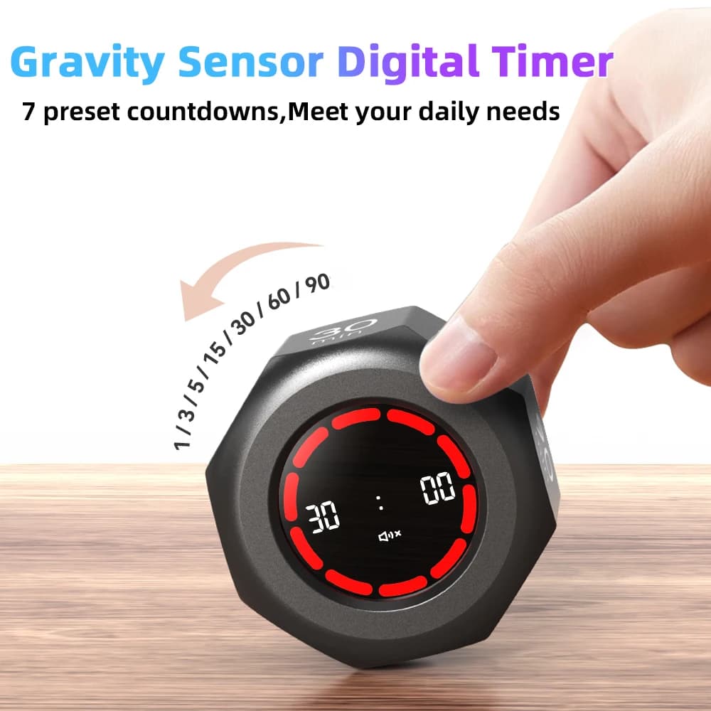 Grawitacyjny wizualny timer kostka LED 90 minut ⏲️