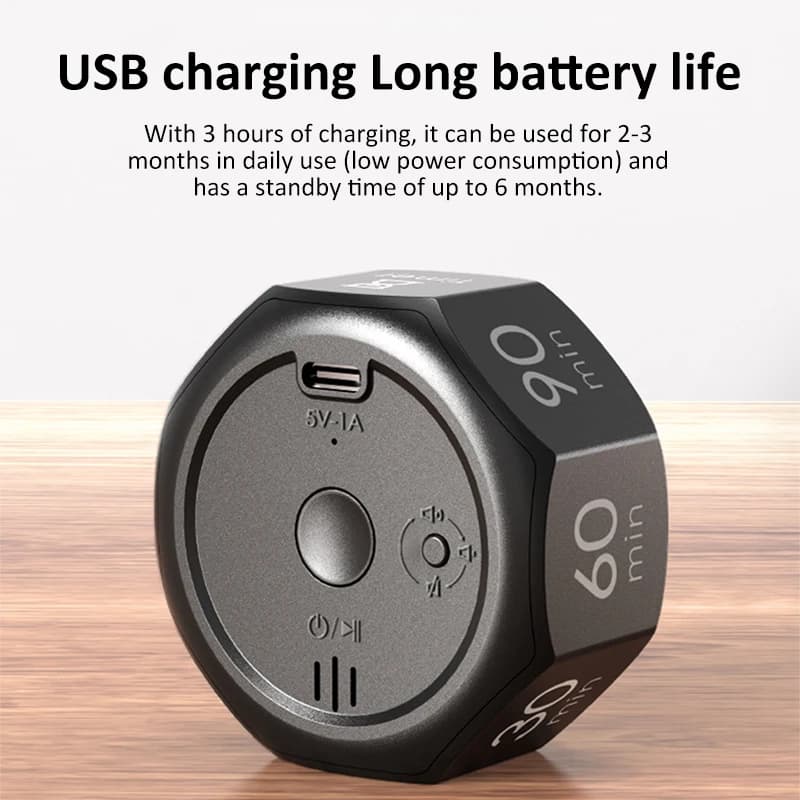 Grawitacyjny wizualny timer kostka LED 90 minut ⏲️